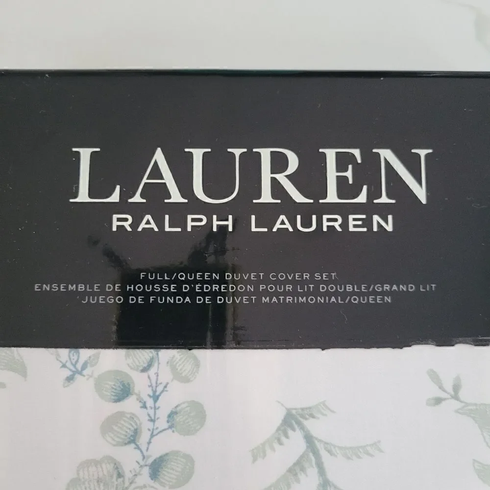 Lauren Ralph Lauren Home Julianne Toile Full Queen Duvet Cover Sage NWOT
